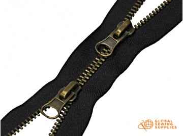 Metallic No.5 Two-Way Zippers, 65cm. 